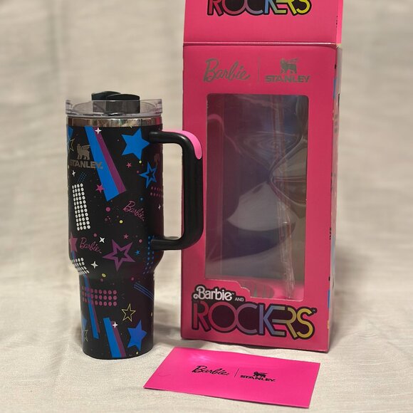 Barbie x Stanley Travel Tumbler '80s ROCKERS 40 oz Quencher NEW Limited Edition - Picture 1 of 1